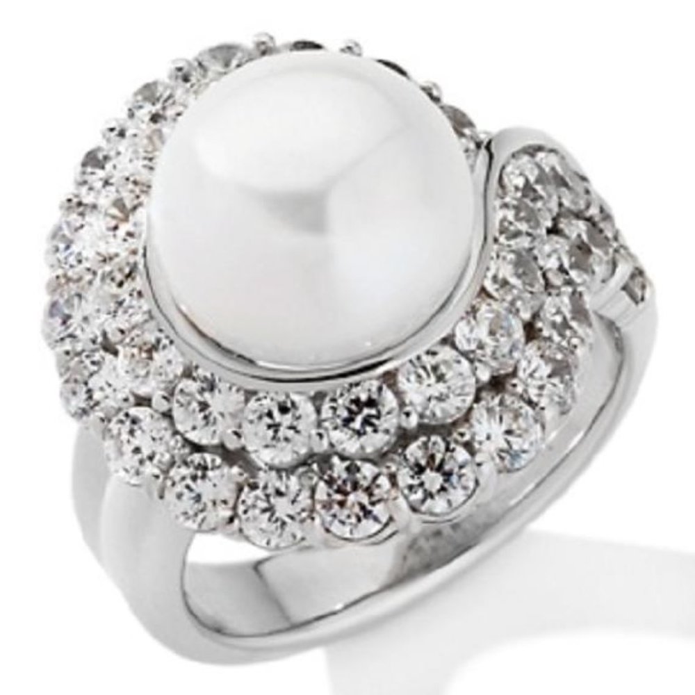 Jean Dousset 6.08ct Absolute & Pearl Wrap Ring